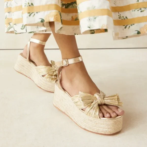 Loeffler Randall Gold Wedges - Picture 2 of 8